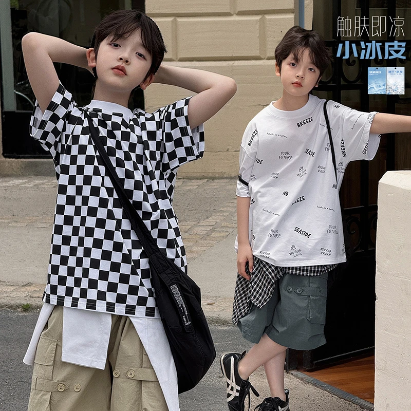 在仓【黑白配】源源家童装2025新款儿童短袖男童t恤半袖夏季上衣夏6