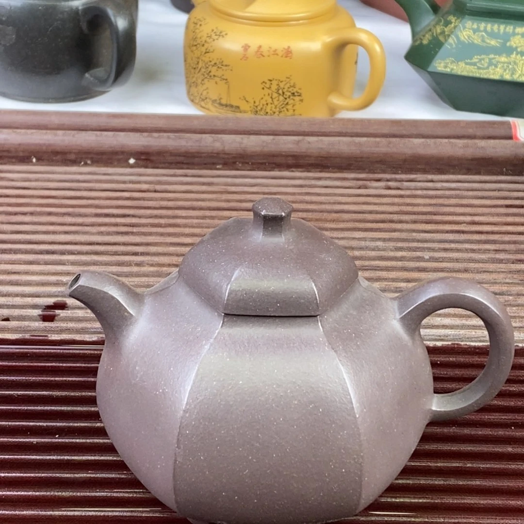 紫砂茶壶白21 六方乳鼎