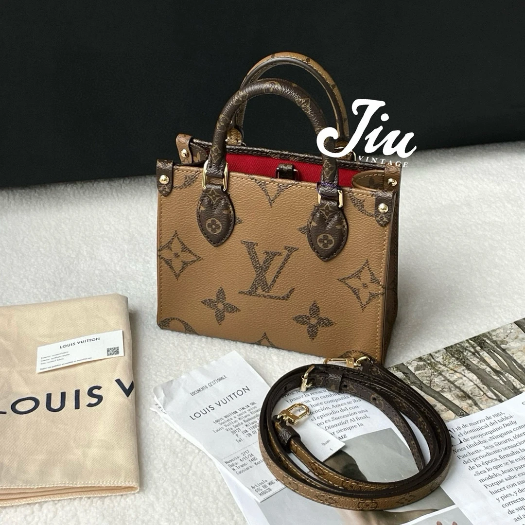 99新 LouisVuitton/路易威登 老花mini on the go尘袋票JM12-1383