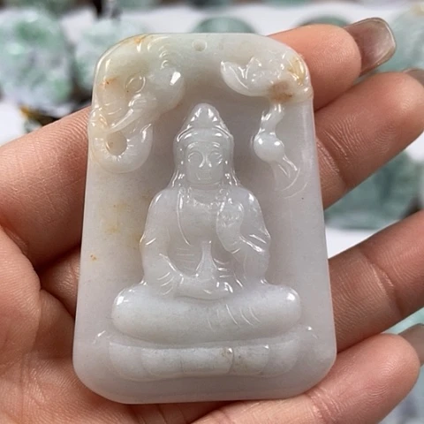 翡翠颈饰未镶嵌普贤菩萨福利