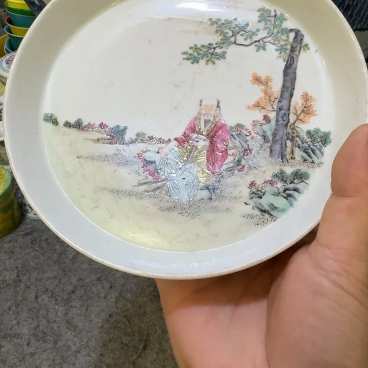 佳***家摆件陶瓷工艺品摆件粉彩人物盘