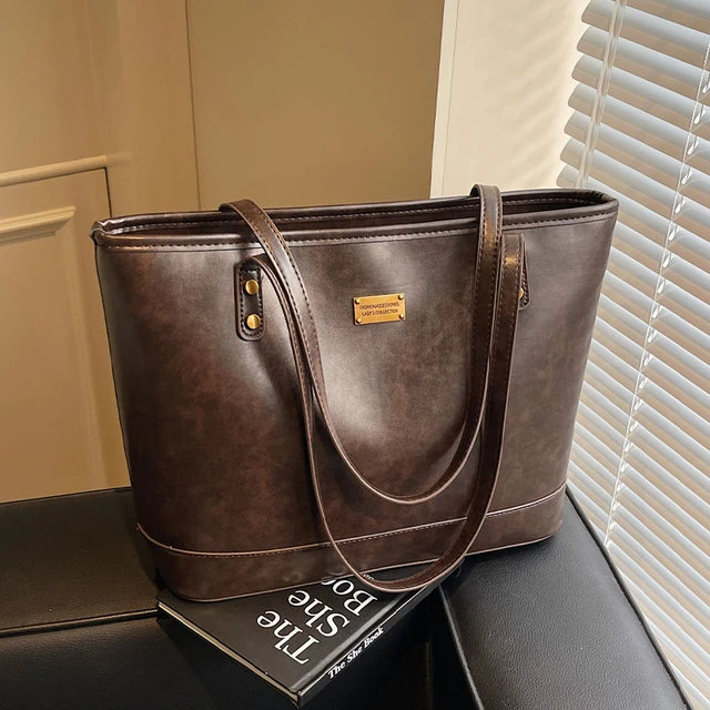 高级感上班通勤包包女士2025新款时尚复古单肩包大容量手拎托特包