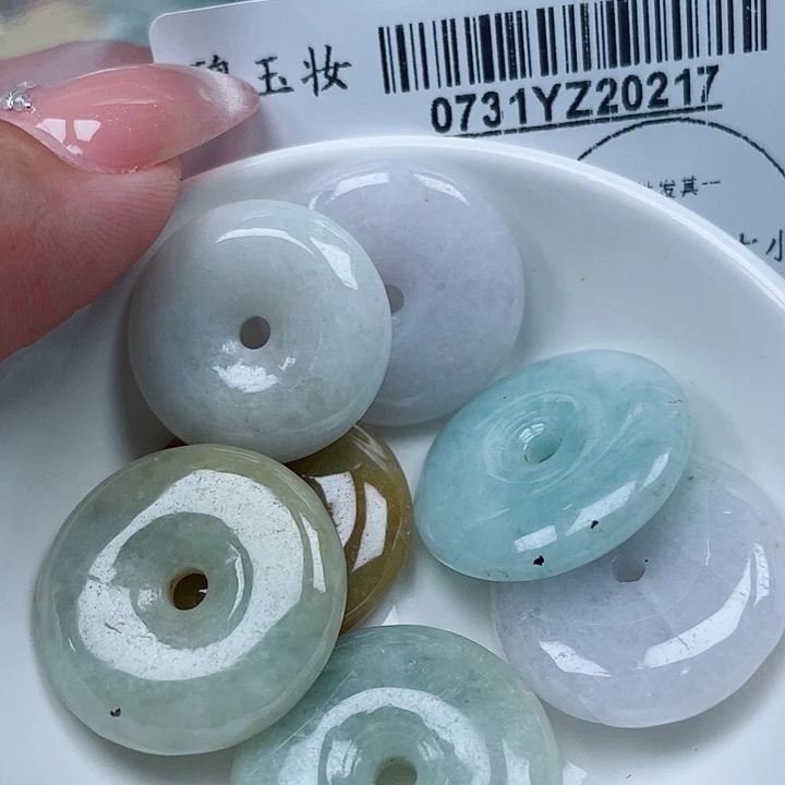 翡翠足银镀金镶嵌吊坠(不含链)