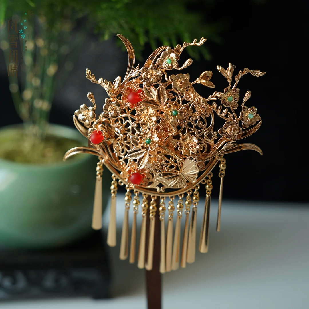 风雪初晴‌琼枝发夹手工古风仙气百搭手工气质复古国国风