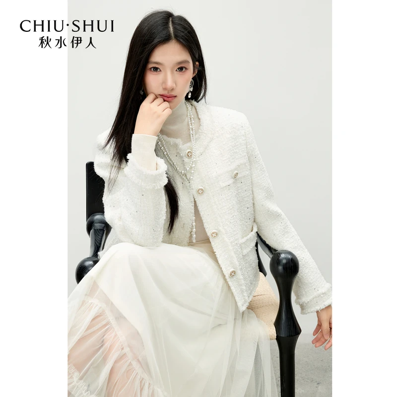 【艾美专属】秋水伊人小香风外套优雅短款羽绒服625409A150036