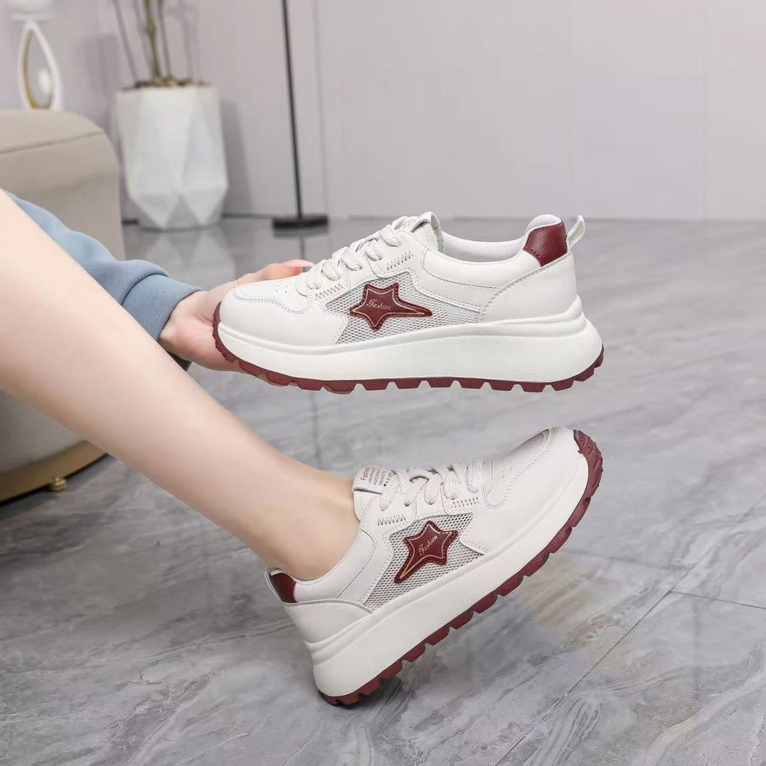 高档时尚休闲鞋76139-1女鞋舒适百搭透网软底夏季新款厚底休闲鞋