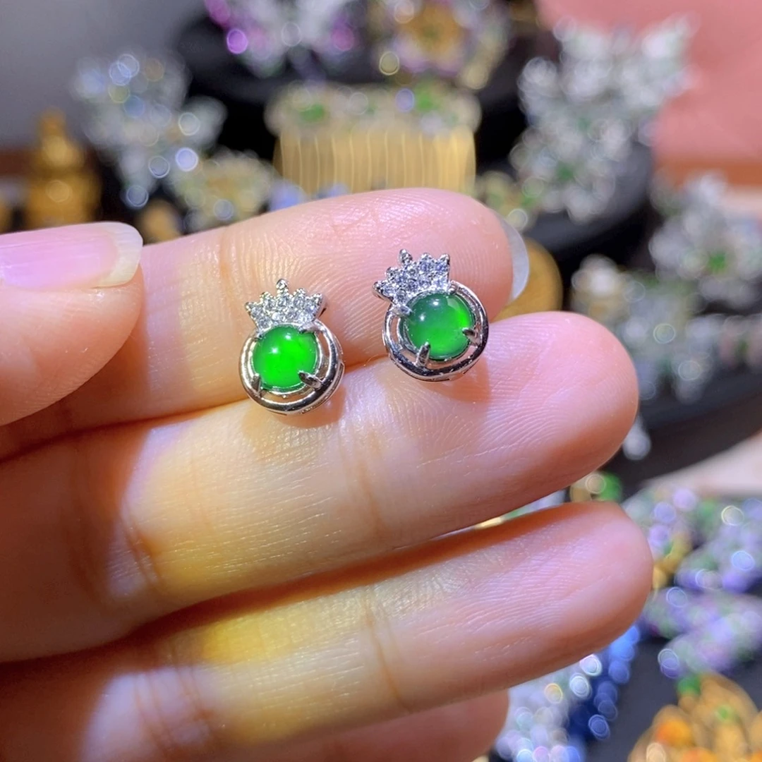 吊坠(不含链)银S925镶嵌翡翠