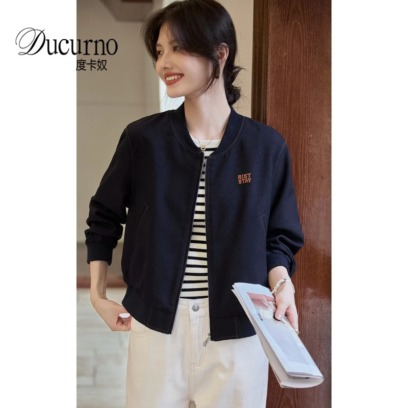 百搭棒球服短款外套女早秋2025新款小个子高级感刺绣时尚休闲上衣