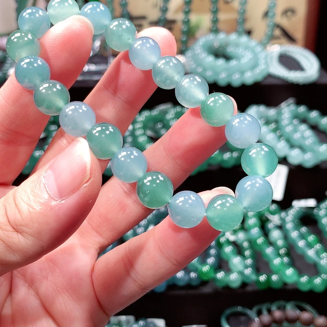 翡翠未镶嵌手链卡9.8