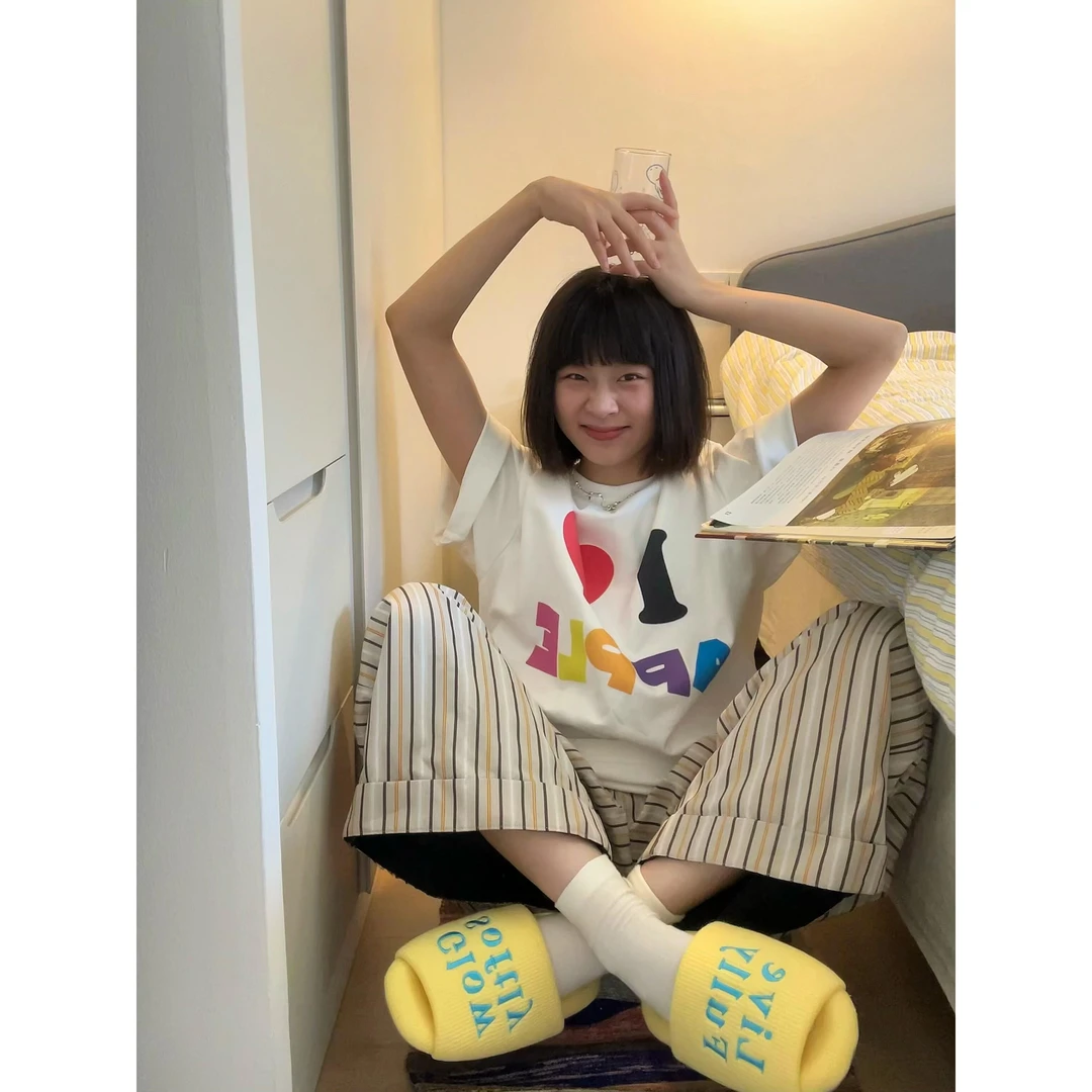 多巴胺美式重磅纯棉爆款夏季T恤字母新款显瘦短袖ins宽松上衣叠穿