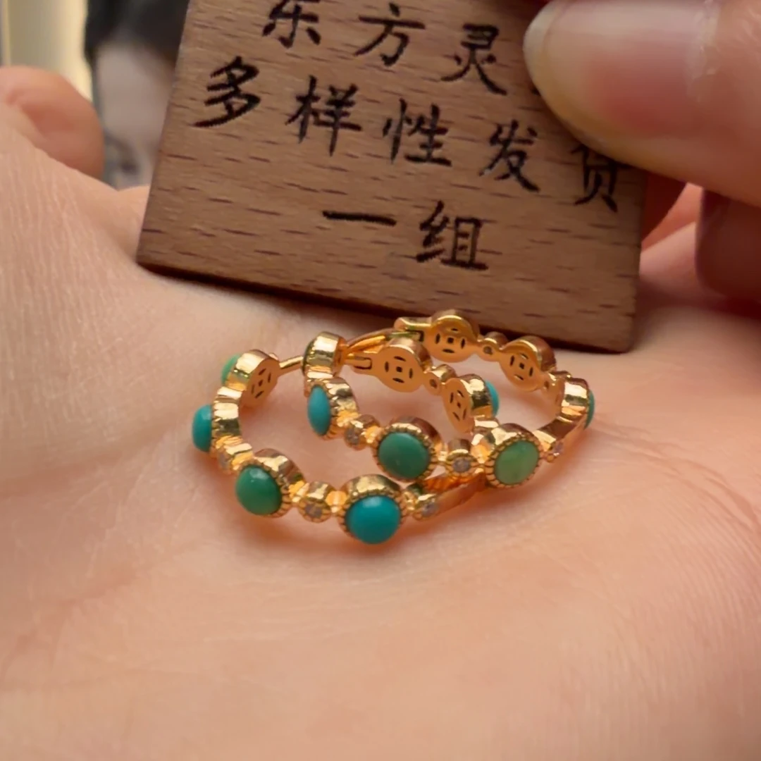 绿松石银S925镶嵌颈饰