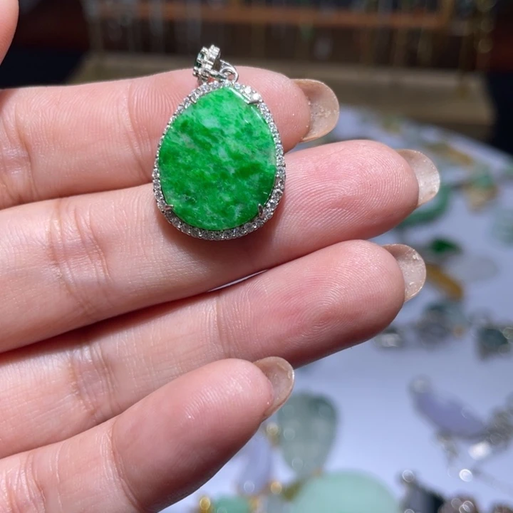 翡翠银S925镶嵌颈饰