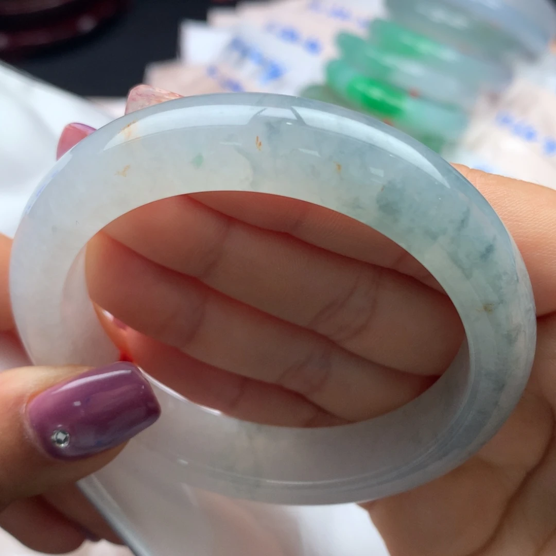 翡翠未镶嵌手镯58.5正3号