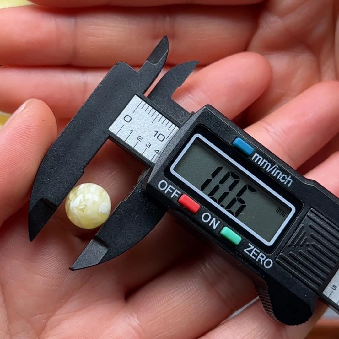 琥珀未镶嵌裸石白妖花蜜蜡单珠