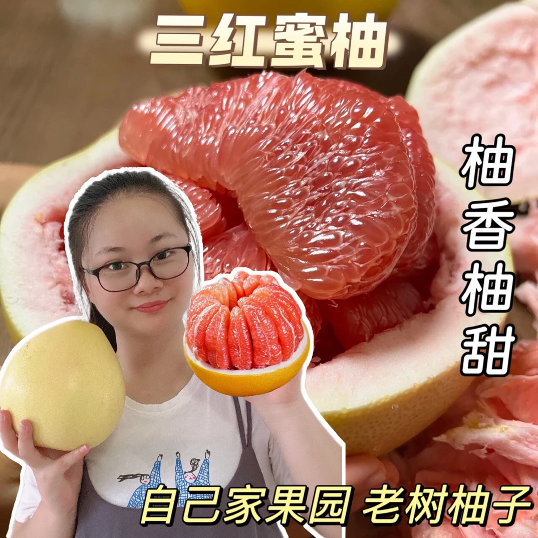 自家果园福建平和琯溪三红蜜柚红心新鲜水果孕妇香甜多汁酸甜柚子
