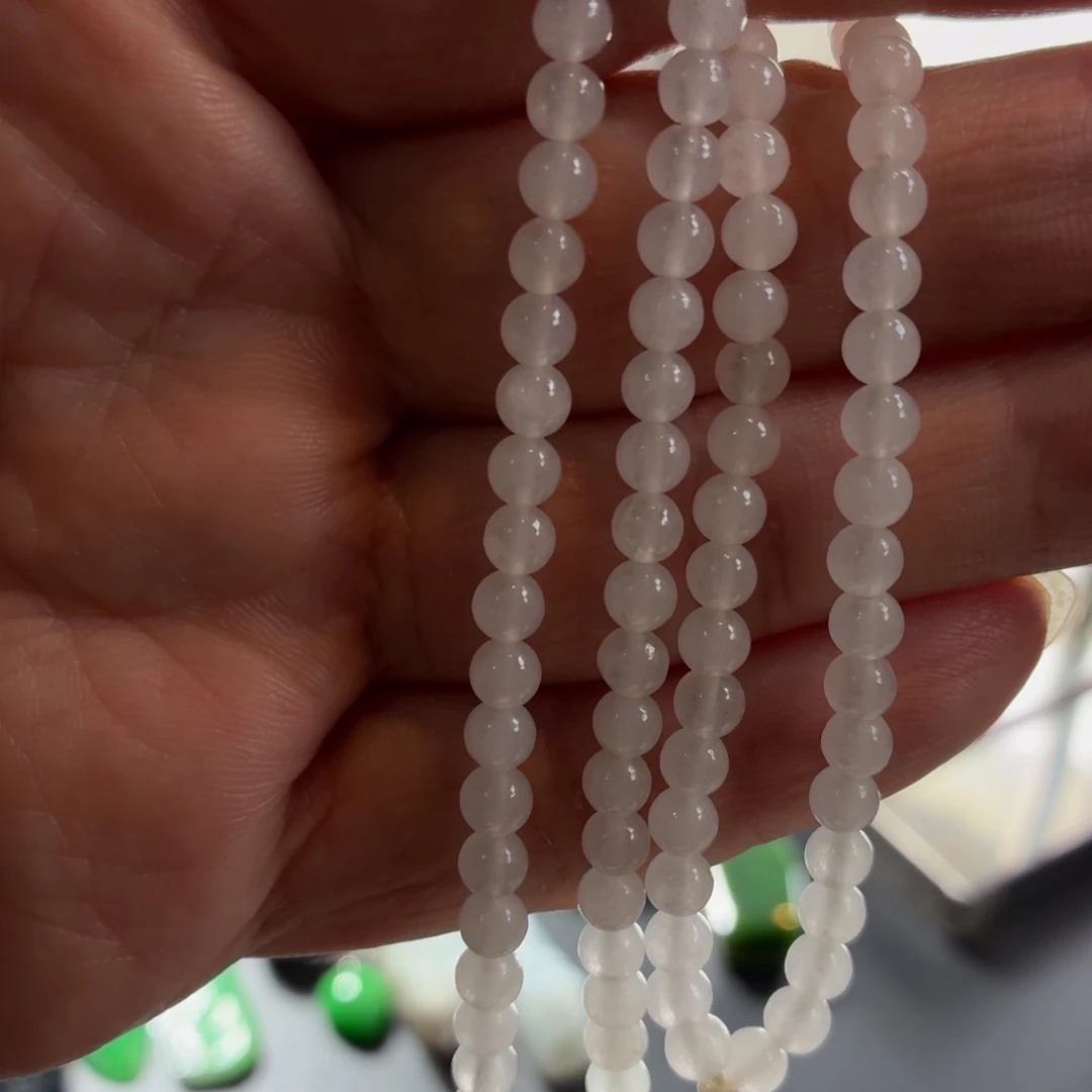 和田玉（糖玉）未镶嵌颈饰和田珠子项链