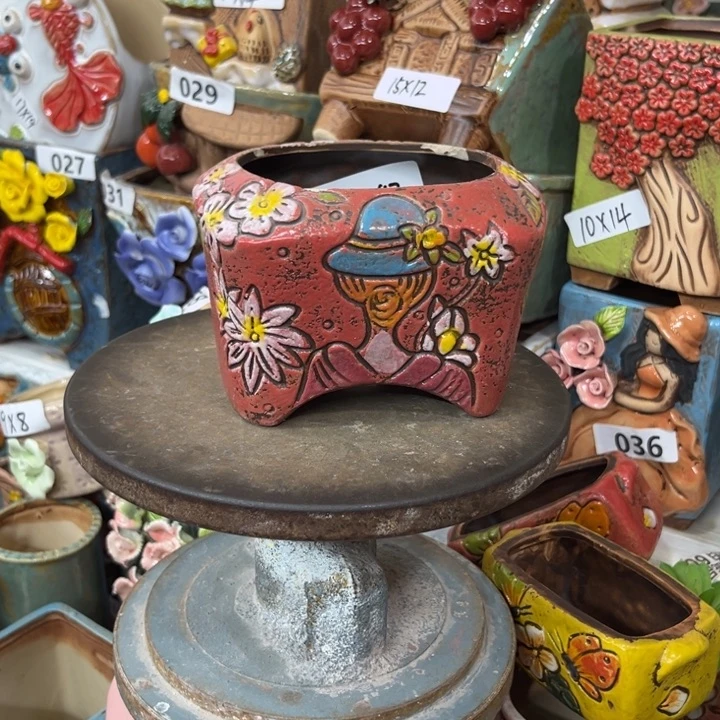 紫砂花盆粗陶材质多肉花盆