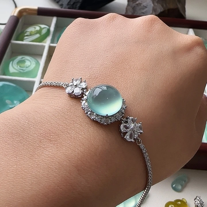 4***4岫玉银S925镶嵌颈饰岫玉