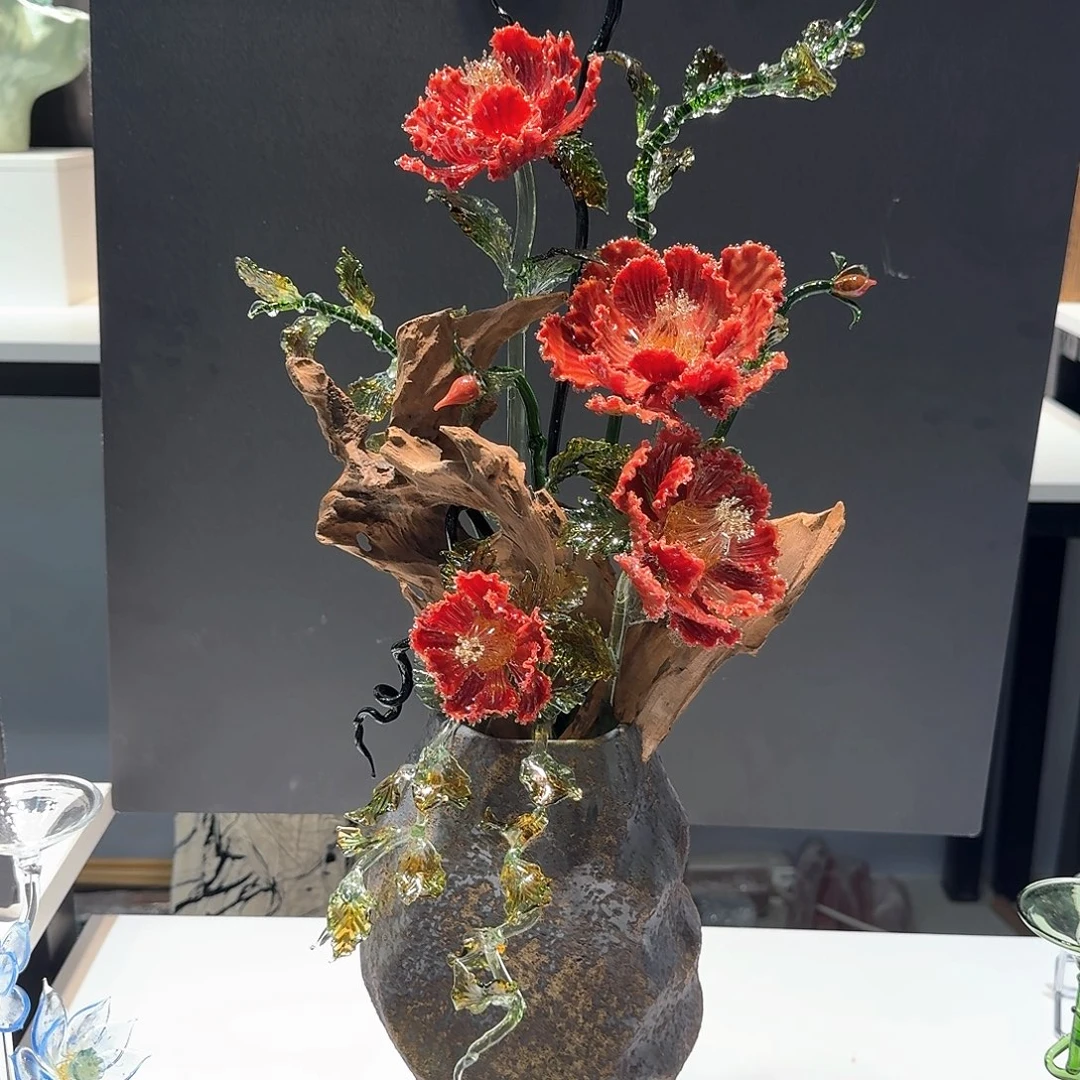 琉璃手工艺品淄博特产非遗手做琉璃花018