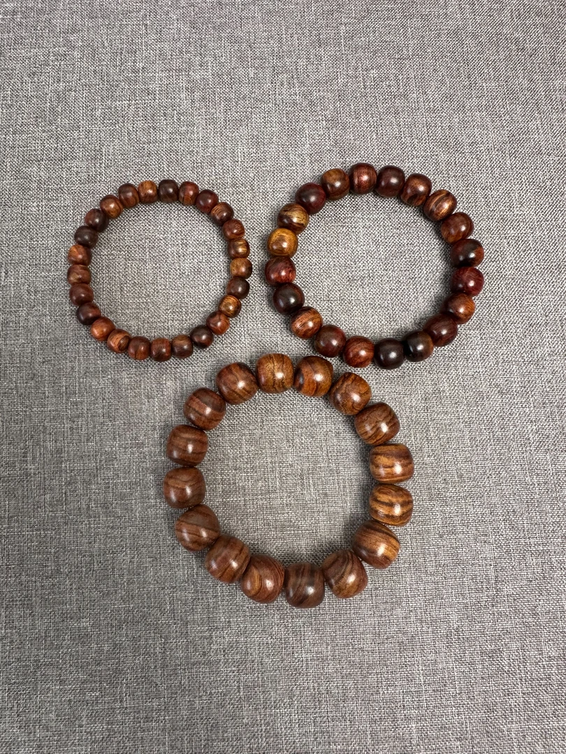 正宗海南黄花梨单圈手串老型珠