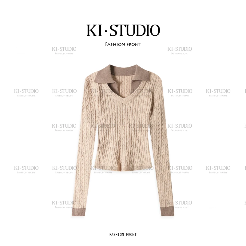 2025女秋季新款修身显瘦百搭时尚小众高级休闲通勤上衣KI-2312