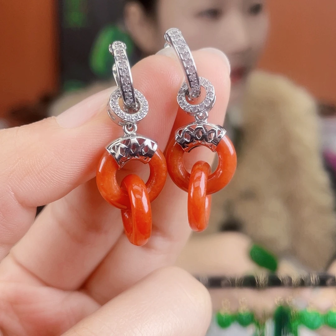 翡翠未镶嵌耳饰饰品