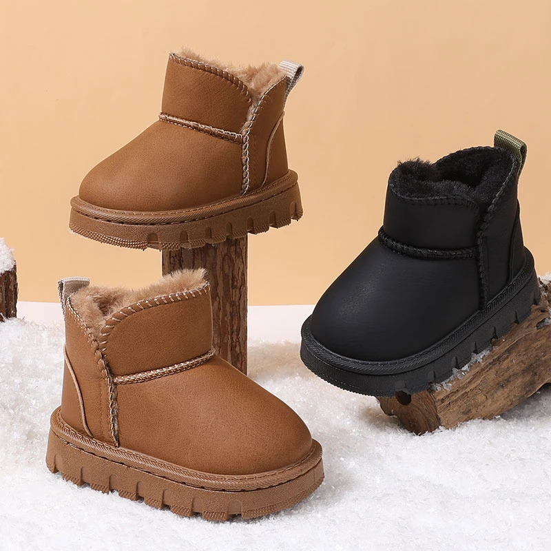 2025冬季新款男童雪地靴1-3岁儿童棉鞋软底加绒保暖小童休闲棉靴