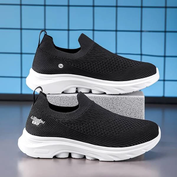 爱多的步智能按摩鞋磁疗养生网面透气一脚蹬网面百搭飞织跑步鞋