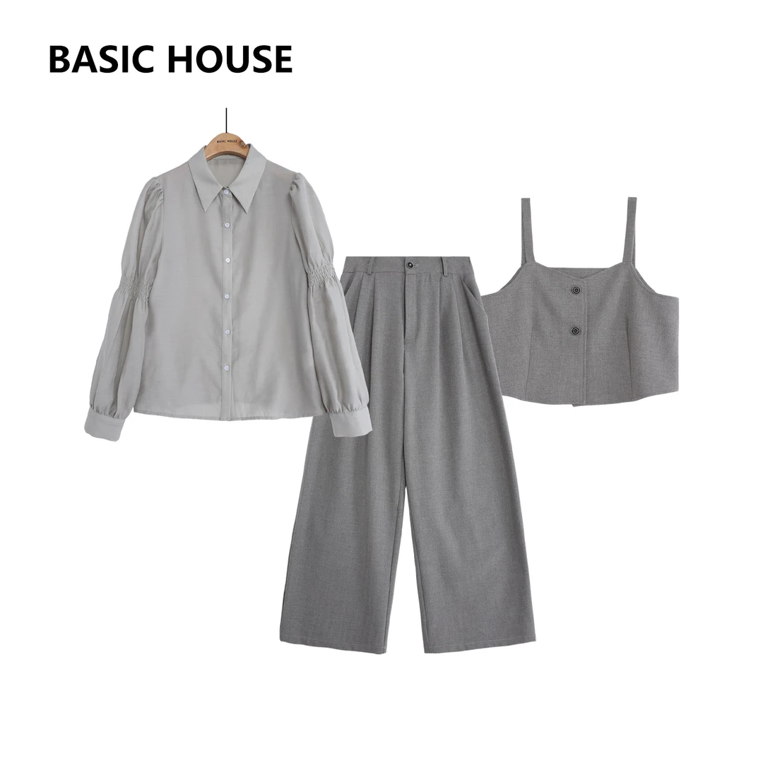 Basic House百家长袖减龄时尚休闲宽松套装B1335B5R712