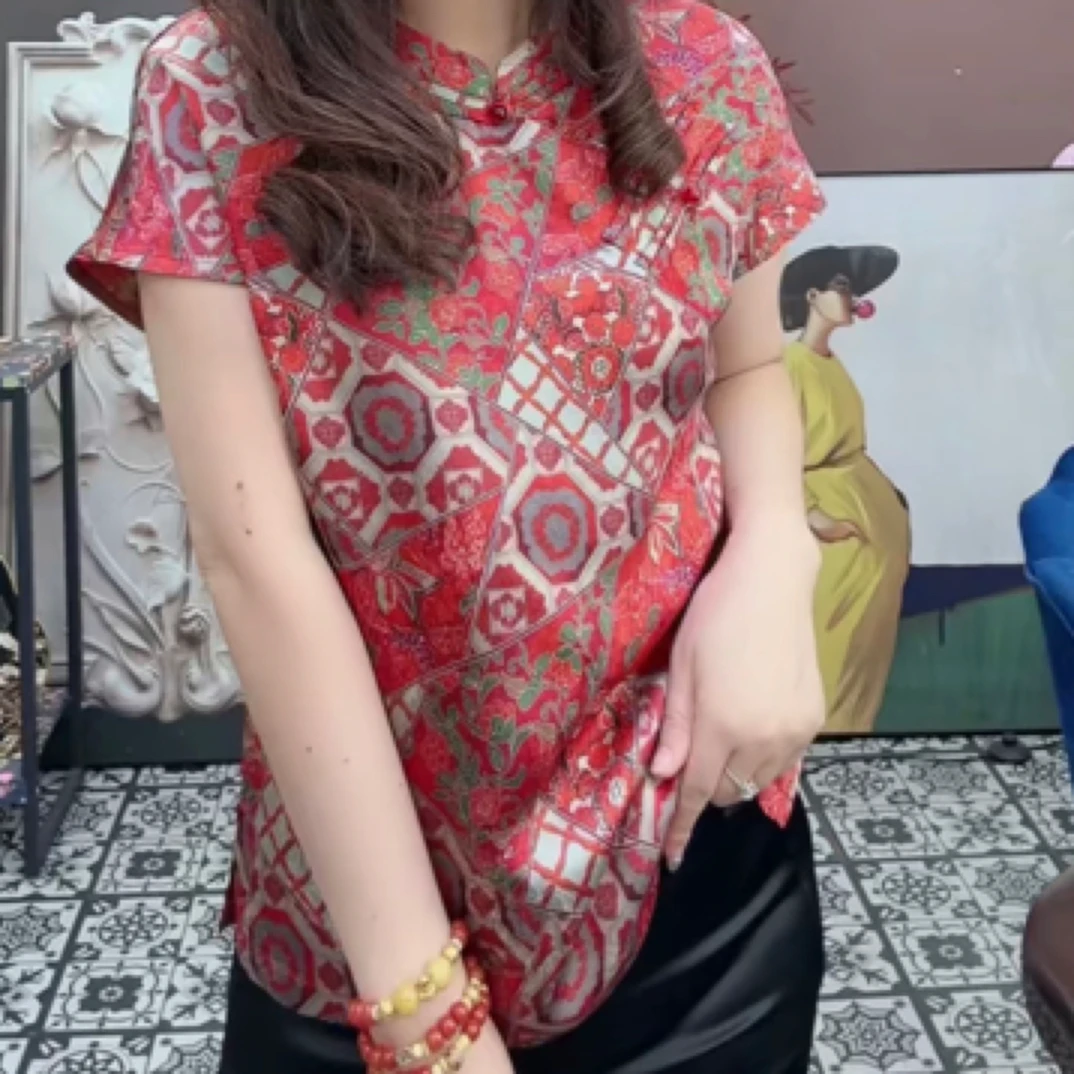 新款国风印花短袖衫