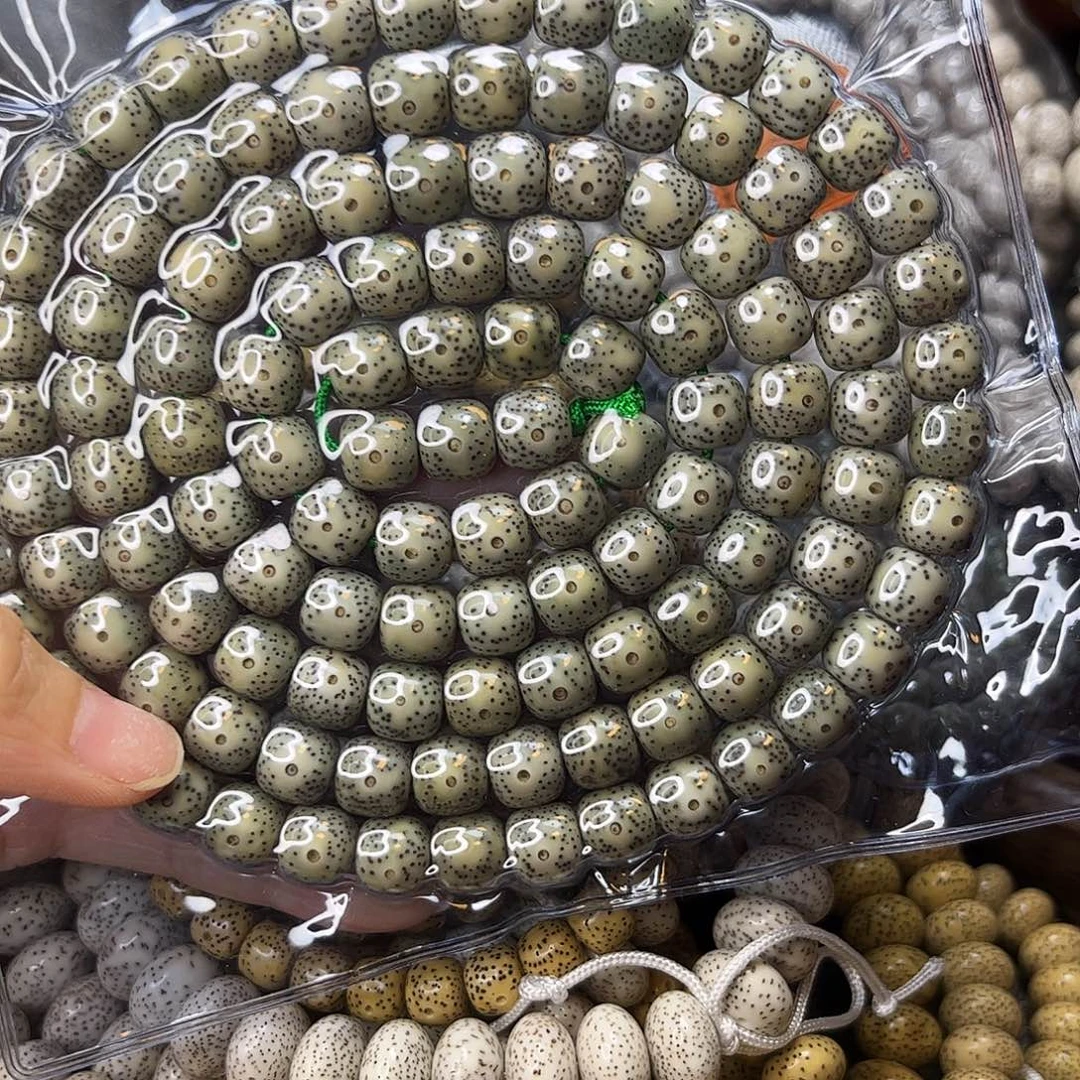 大***子星月菩提手串9-10石玉料桶珠108