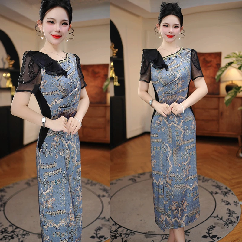 新【繁花似锦】2025年夏季新款旗袍连衣裙气质高贵轻奢高端不挑人