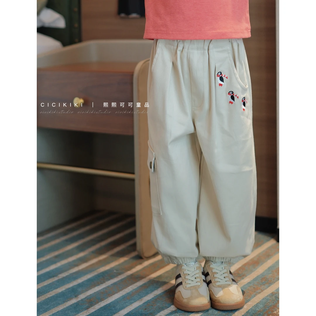 【熙熙可可】2025秋冬新款时尚百搭休闲企鹅卫裤裤子 KZ2598