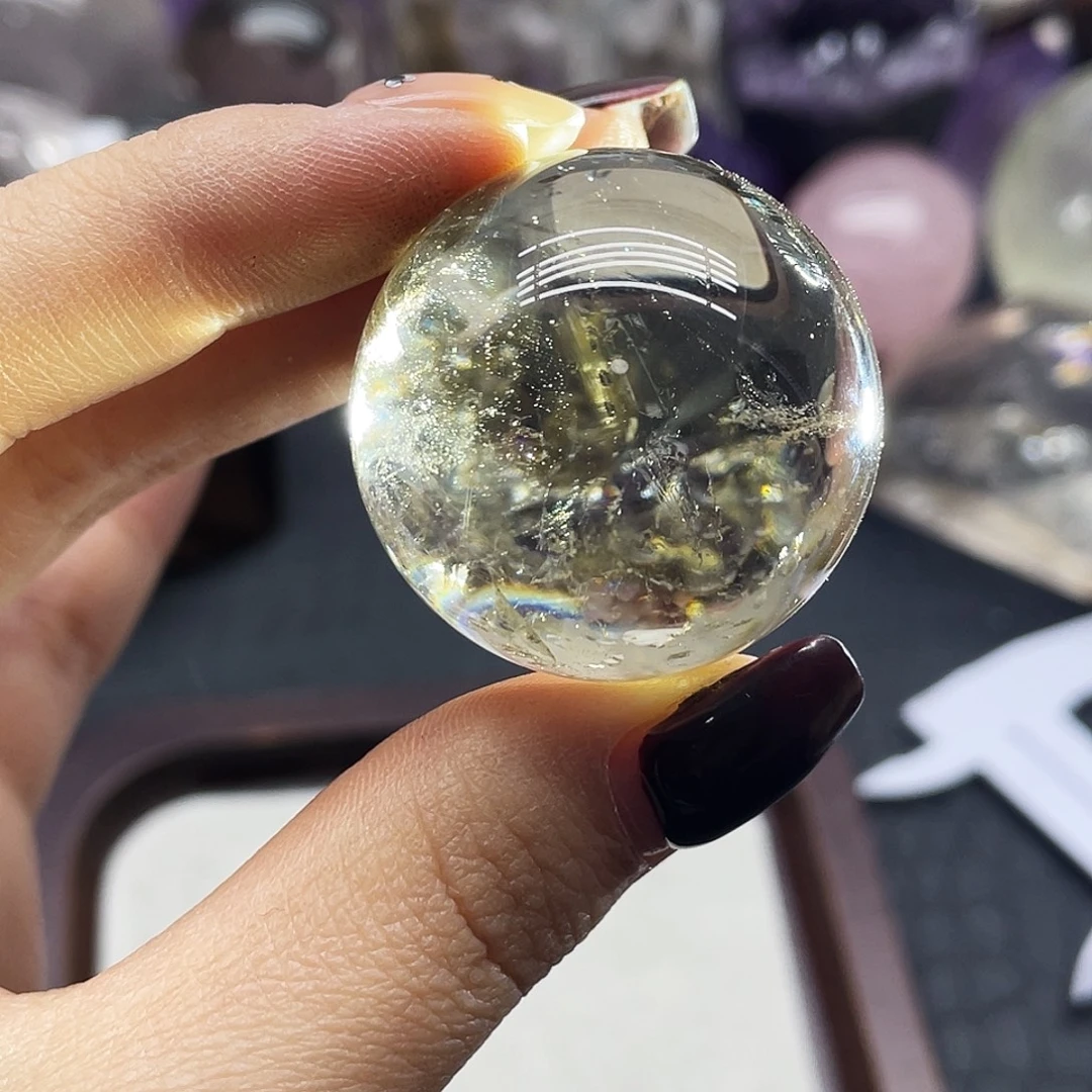 水晶珠宝半成品未镶嵌45黄水球33mm