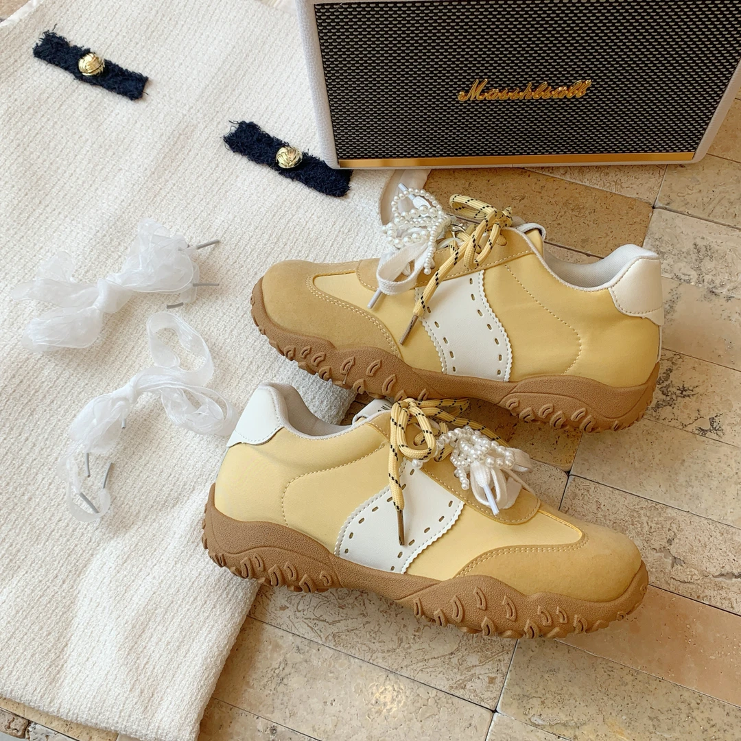 小个子7cm内增高真皮德训鞋女鞋2025夏天新款厚底运动百搭休闲鞋