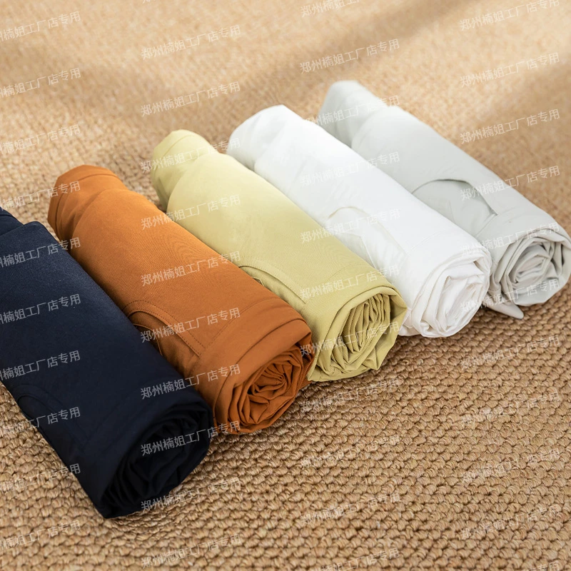 【专柜原单E】夏新品桑蚕 丝天丝抗皱九分高腰显瘦直简阔腿裤7389