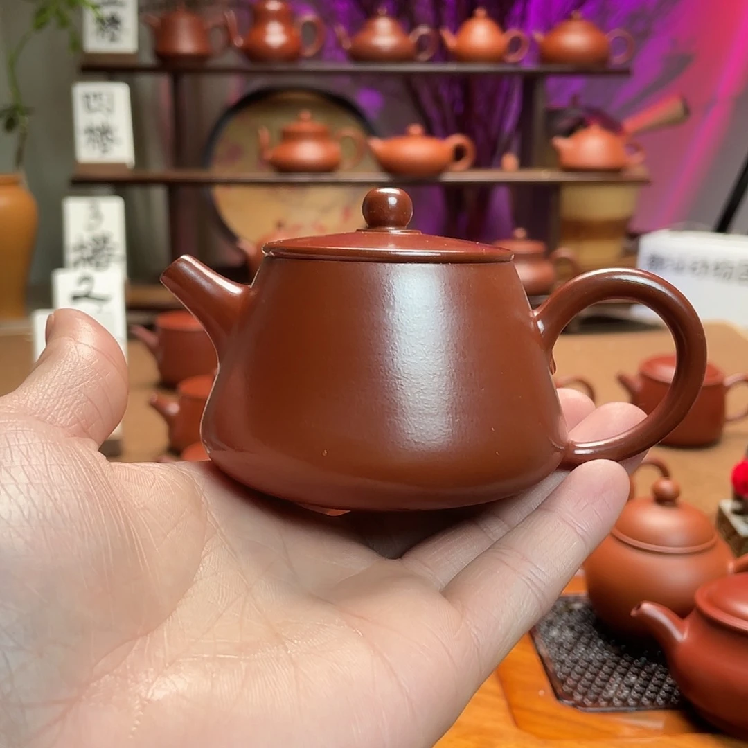 紫砂茶壶华朱泥石瓢
