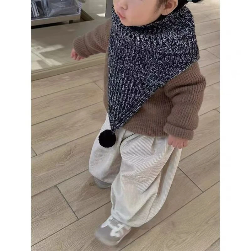 YeeHoO英氏【断码】韩国童装2025儿童秋冬围脖时尚女童毛衣休闲宝宝