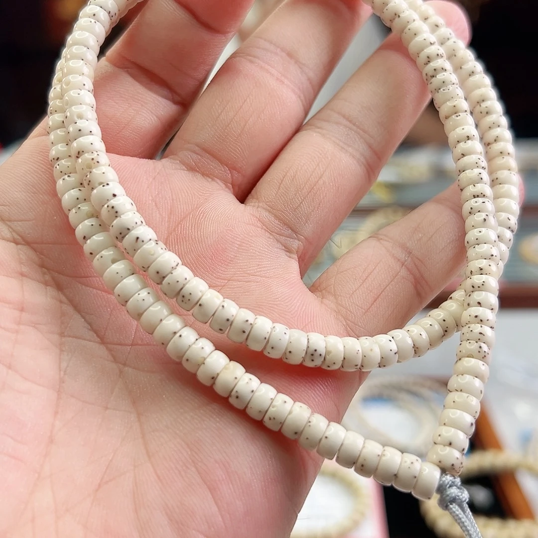 星月菩提手串6*3药片数星星骨瓷白