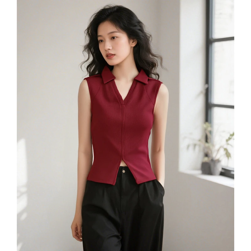 【断码清仓】2025夏上衣弹力翻领棉质T女25022613