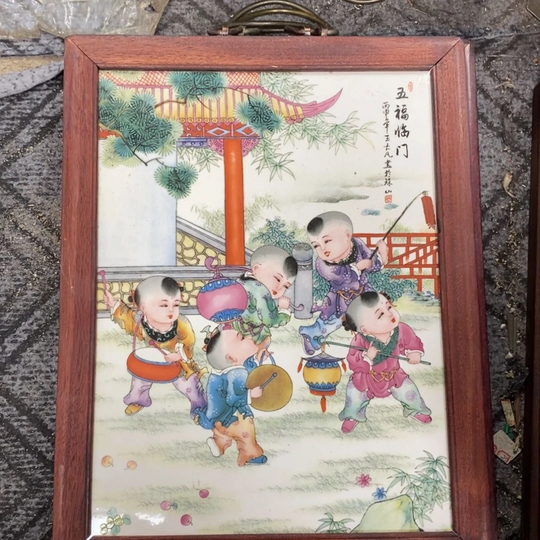瓷片37*28*1景德镇瓷板画柴窑烧制