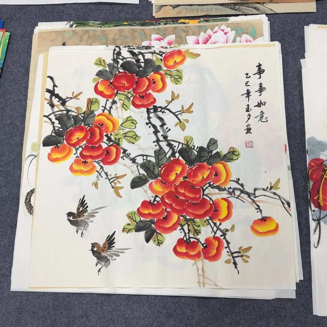 国画68×68手绘画画