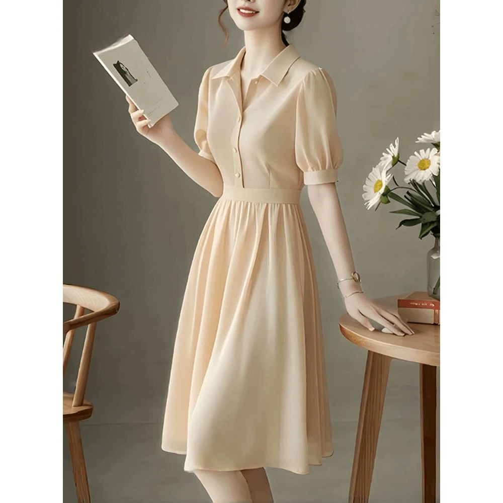 气质典雅2025新款气质小个子显高轻奢高级感漂亮独特薄款衬衫连衣