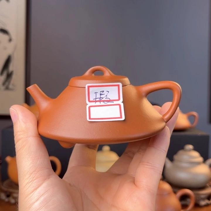 茶壶紫砂暮**判微瑕合瓢壶 半手工制作 生砂朱泥