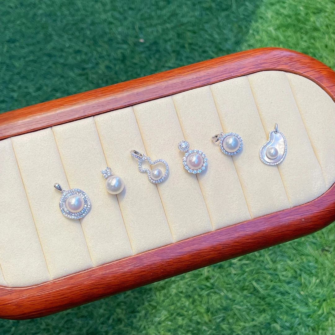 淡水珍珠吊坠S925银/气质轻奢时尚可爱百搭精致镶嵌