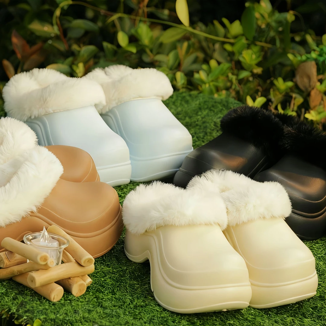 2025年雪地靴厚底增高防水台加厚保暖防滑百搭包头女棉拖鞋加绒女