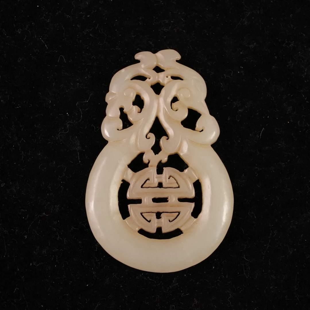 清代和田玉双龙捧寿佩WLSJ2509161073