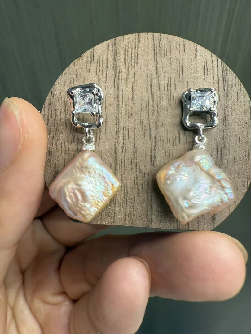 WQ淡水珍珠巴洛克风格珍珠吊坠耳钉高端轻奢精致私人定制