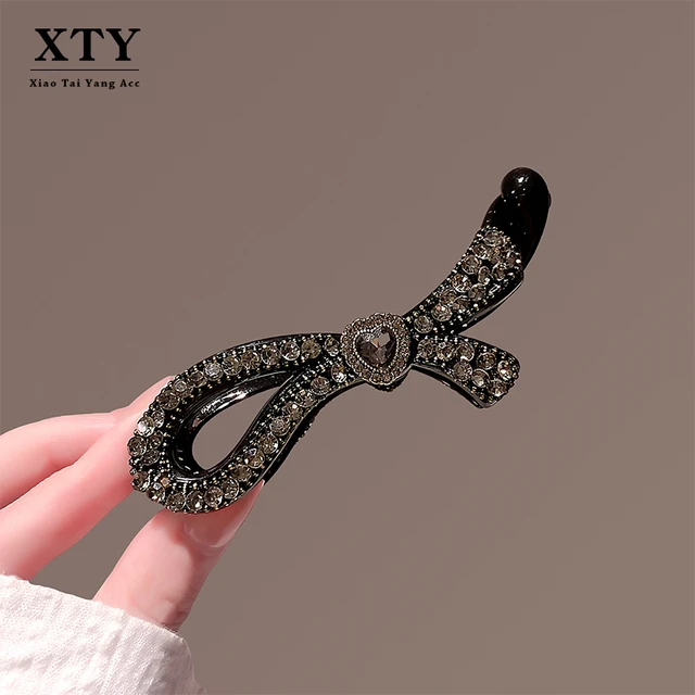 日韩东大门新款2025镶钻香蕉夹高级感竖夹女网红优雅马尾夹头饰