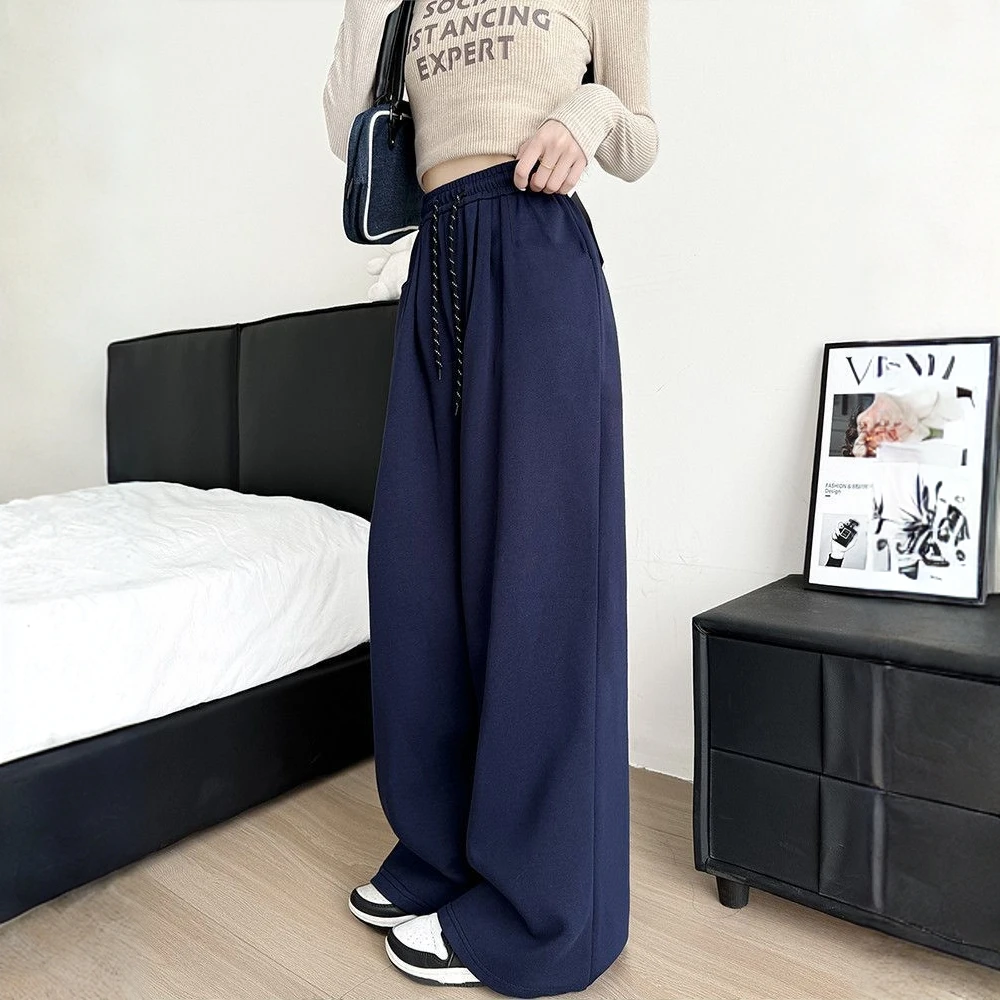 胖MM运动裤女春秋季2025新款宽松阔腿lulu神裤高腰显瘦休闲卫裤